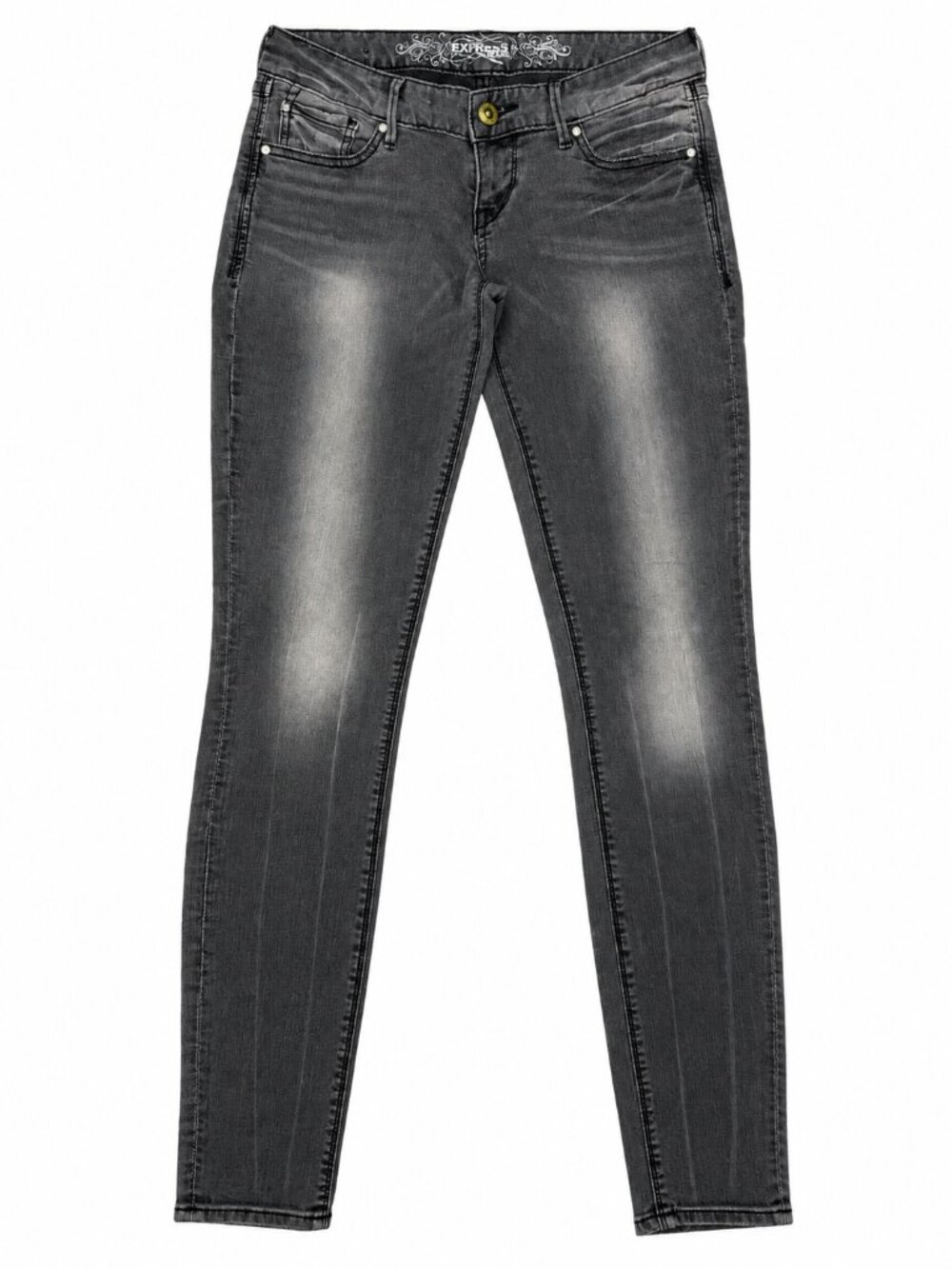 Express Zelda Jean Legging Size 2 Ultra Low Rise Gray Skinny Jeans